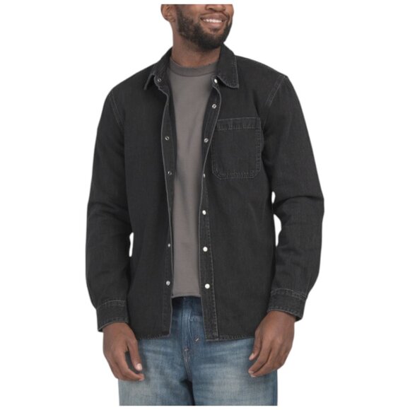 7 FOR ALL MANKIND Black Long Sleeve Denim Shirt - Picture 1 of 2